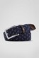 Meyer Woven Texture Stretch Riem Marine-Blue