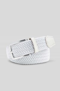 Meyer Woven Texture Stretch Riem Wit
