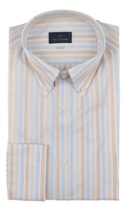 Paul & Shark 120/2 Cotton Stripe Shirt White-Beige