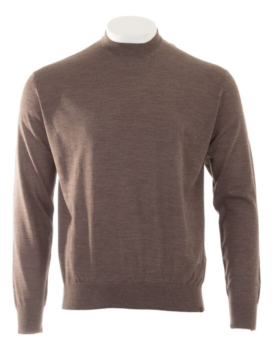 Paul & Shark 140S Superfine Merino Wool Crewneck Trui Coffee Quartz