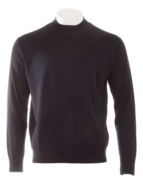 Paul & Shark 140S Superfine Merino Wool Crewneck Trui Donker Blauw