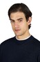 Paul & Shark 140S Superfine Merino Wool Crewneck Trui Donker Blauw