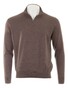 Paul & Shark 140S Superfine Merino Wool Half Zip Trui Coffee Quartz