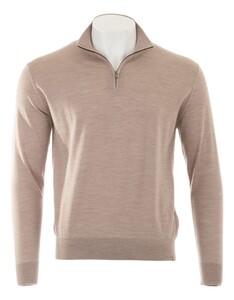Paul & Shark 140S Superfine Merino Wool Half Zip Trui Humus
