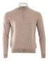 Paul & Shark 140S Superfine Merino Wool Half Zip Trui Humus