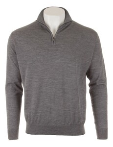 Paul & Shark 140S Superfine Merino Wool Half Zip Trui Pewter