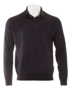 Paul & Shark 140S Superfine Merino Wool Polo Trui Donker Blauw