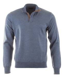 Paul & Shark Alcantara Details Summer Wool Half Zip Pullover Infinity Blue