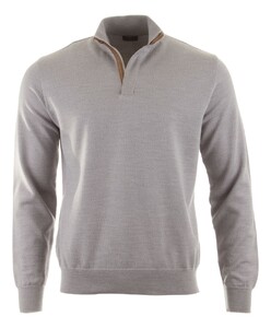 Paul & Shark Alcantara Details Summer Wool Half Zip Pullover Light Grey