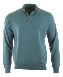 Paul & Shark Alcantara Details Summer Wool Half Zip Pullover Storm Blue