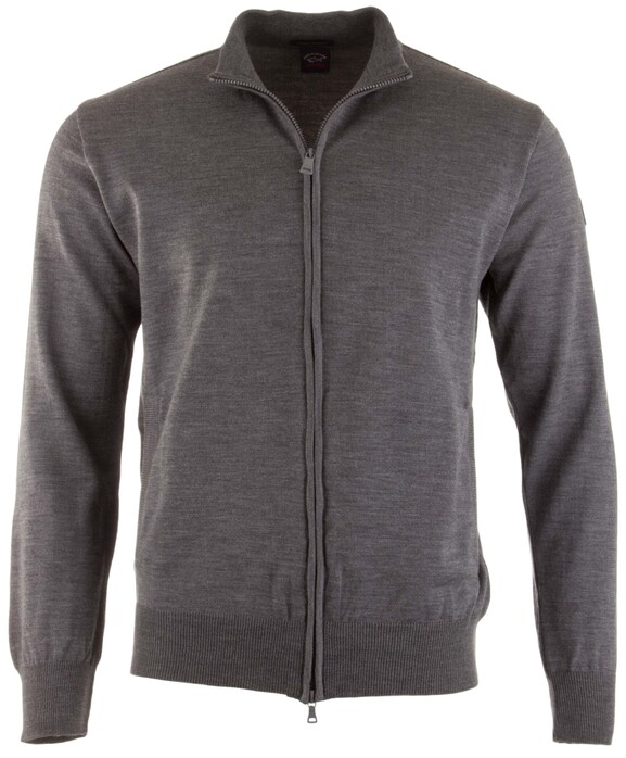 Paul & Shark Basic Merino Extrafine Zipper Vest Midden Grijs