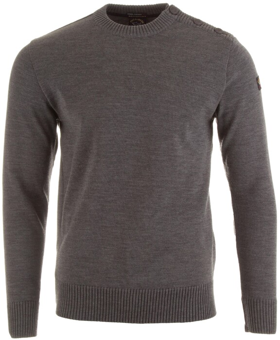 Paul & Shark Bretagne Button Shoulder Trui Midden Grijs