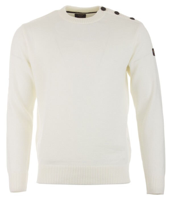 Paul & Shark Bretagne Button Shoulder Trui Off White