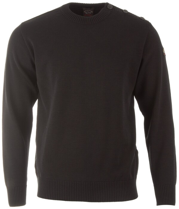 Paul & Shark Bretagne Button Shoulder Trui Zwart