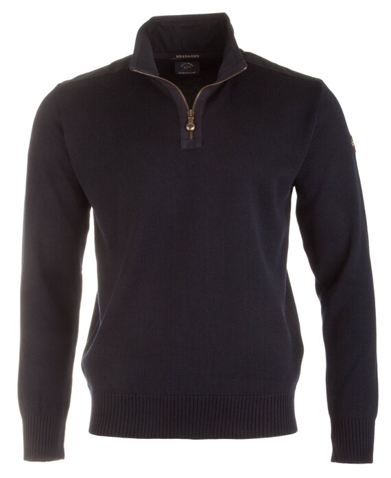 Paul & Shark Bretagne Merino Extrafine Zipper Trui Navy