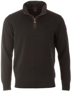 Paul & Shark Bretagne Merino Extrafine Zipper Trui Zwart