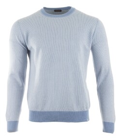 Paul & Shark Cotton & Cashmere Fine-Stripe Crewneck Pullover Light Blue