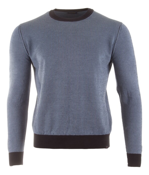 Paul & Shark Cotton & Cashmere Fine-Stripe Crewneck Trui Blauw
