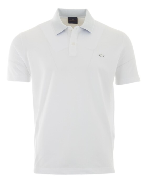 Paul & Shark Cotton Collar Stand Contrast Polo Wit