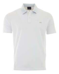 Paul & Shark Cotton Collar Stand Contrast Poloshirt White
