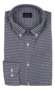 Paul & Shark Cotton Oxford Check Shirt Overhemd Wit-Blauw