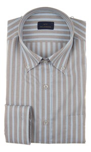 Paul & Shark Cotton Oxford Stripe Shirt Blue-Beige
