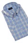 Paul & Shark Cotton poplin Check Overhemd Blauw-Zand