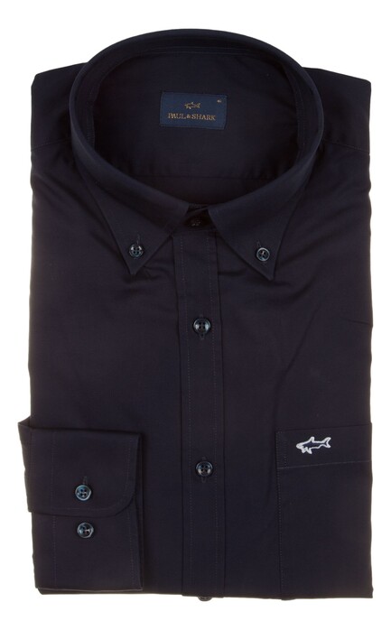 Paul & Shark Cotton Poplin Shirt Overhemd Navy Blue
