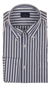 Paul & Shark Cotton Poplin Stripe Shirt Dark Evening Blue