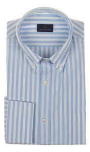 Paul & Shark Cotton Poplin Stripe Shirt Overhemd Licht Blauw
