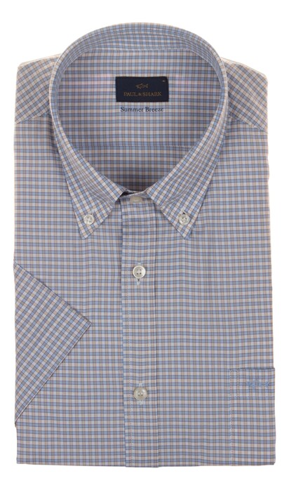 Paul & Shark Cotton Summer Breeze Overhemd Blauw-Zand