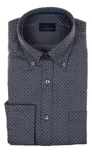 Paul & Shark Cotton Twill Printed Shirt Overhemd Blauw