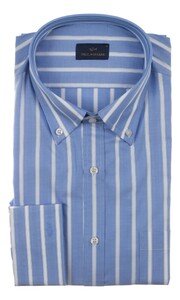 Paul & Shark Cotton Twill Stripe Shirt Blue-White