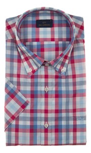 Paul & Shark Cotton Zephir Check Shirt Blauw-Fuchsia