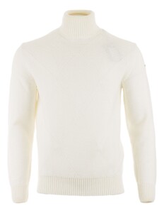 Paul & Shark Diamond Pattern Turtleneck Pullover Off White
