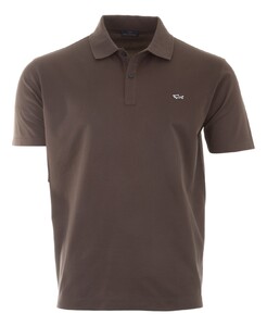 Paul & Shark Double Cotton Piqué Poloshirt Dark Brown Melange