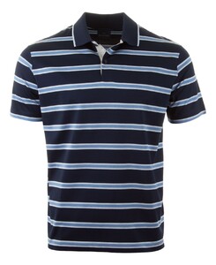 Paul & Shark Double Mercerised Cotton Jersey Stripe Polo Dress Blue