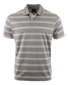 Paul & Shark Double Mercerised Cotton Jersey Stripe Poloshirt Feather Gray