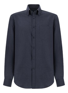 Paul & Shark Flannel Cotton Shirt Dark Evening Blue