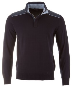 Paul & Shark Fresco Half Zip Linen Trimmings Pullover Navy