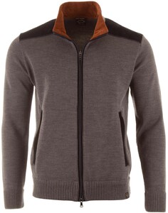 Paul & Shark Full Zip Corduroy Contrasts Vest Midden Grijs