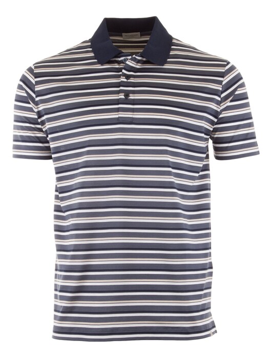 Paul & Shark Jersey Cotton Shaded Stripes Polo Multicolor
