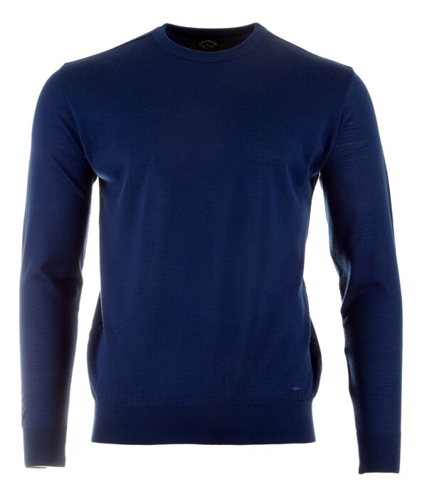 Paul & Shark Merino Extrafine Crewneck Trui Kobalt Blauw