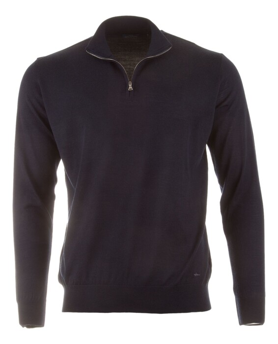 Paul & Shark Merino Ultrafine Wool Half Zip Trui Donker Blauw