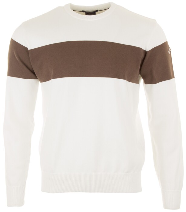 Paul & Shark Pima Block Crewneck Trui Off White