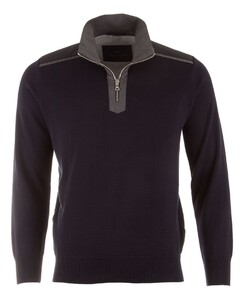 Paul & Shark Pima Half Zip Loropiana Trimmings Pullover Navy