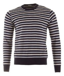 Paul & Shark Pima Riviera Stripe Crewneck Trui Navy