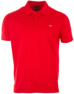Paul & Shark Piqué Cotton Shark Badge Poloshirt Red