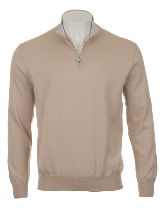 Paul & Shark Piuma Feather-Light Cotton Half Zip Trui Beige