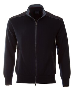 Paul & Shark Pure Wool Full Zip Typhoon Platinum Details Cardigan Dark Evening Blue